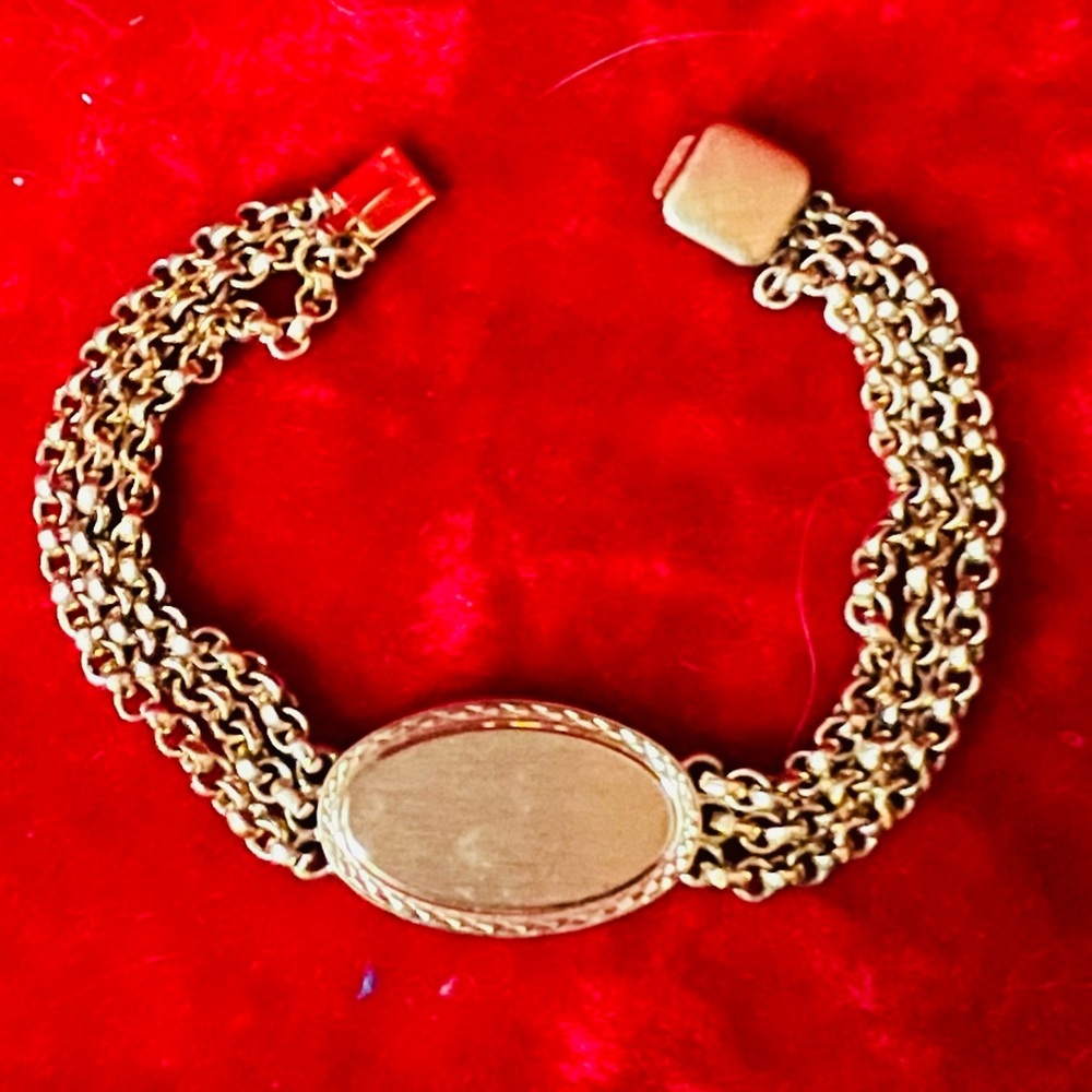 Vtg Speidel Goldtone Engravable ID Bracelet